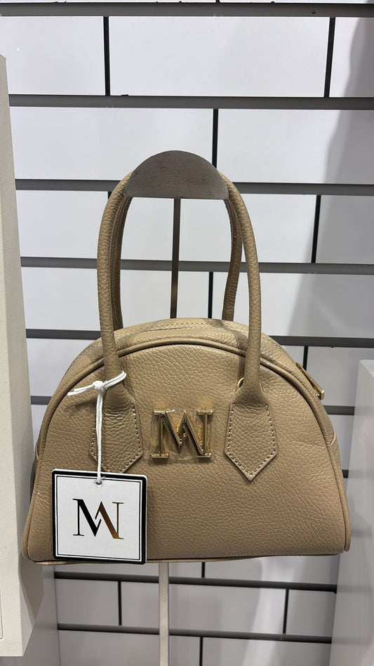 sac en cuir grainé beige