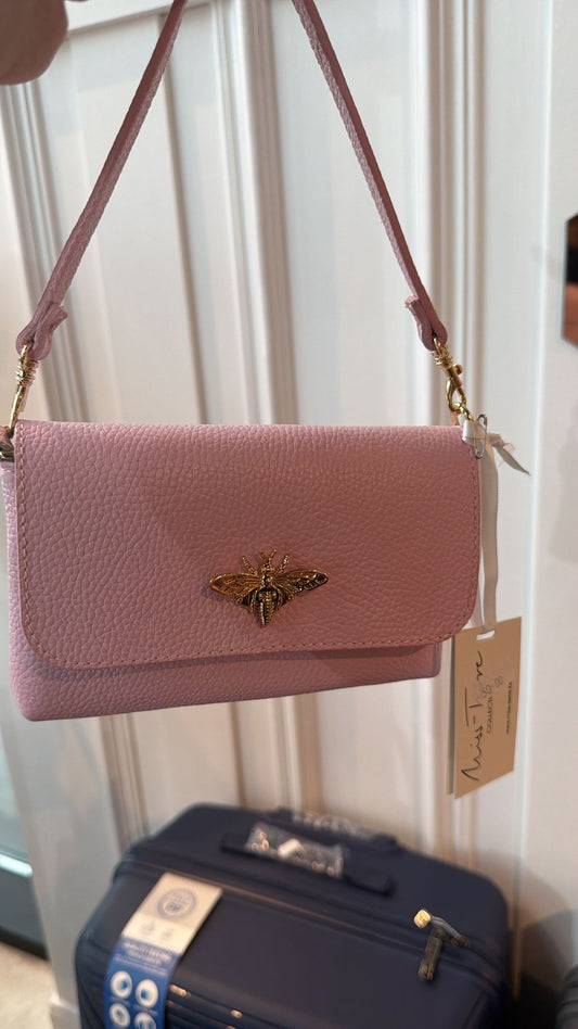 Sac bandoulière en cuir– Abeille dorée